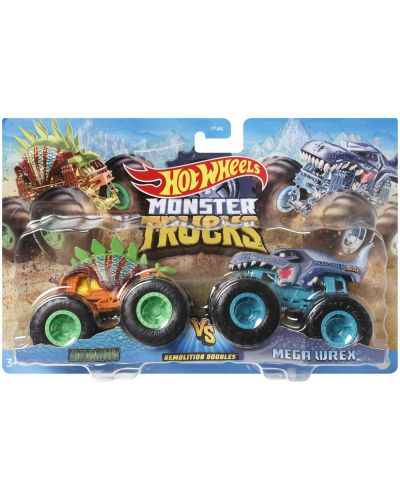 Комплект бъгита Hot Wheels Monster Trucks - Motosaurus и Mega-Wrex, 1:64 - 1
